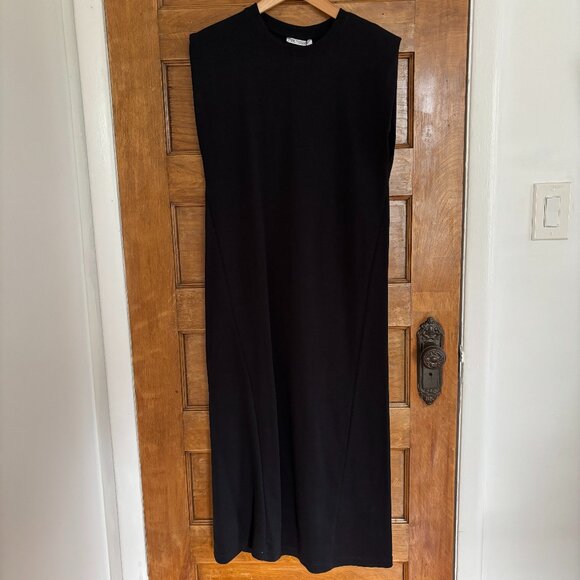 NWT! Zara Black Midi Sleeveless Dress - S - Picture 1 of 4